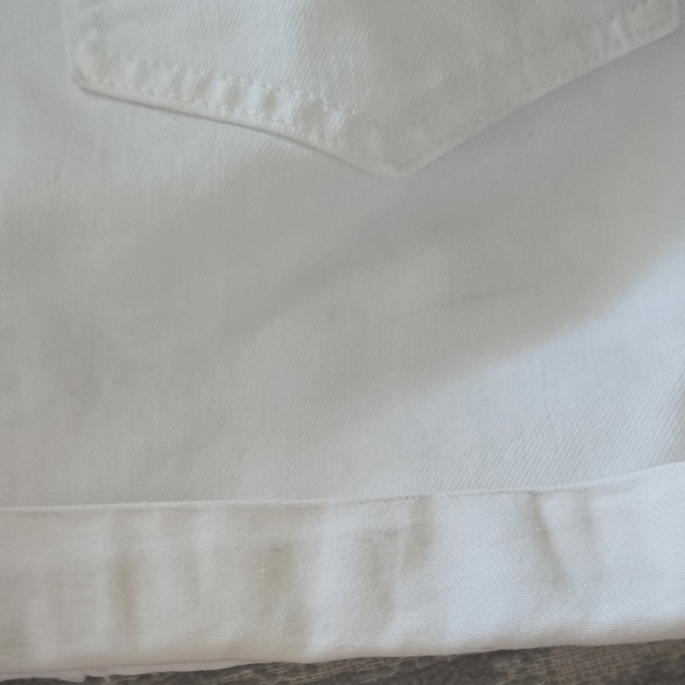Banana Republic White Jean Shorts High-Waisted Cuffed - Picture 8 of 10